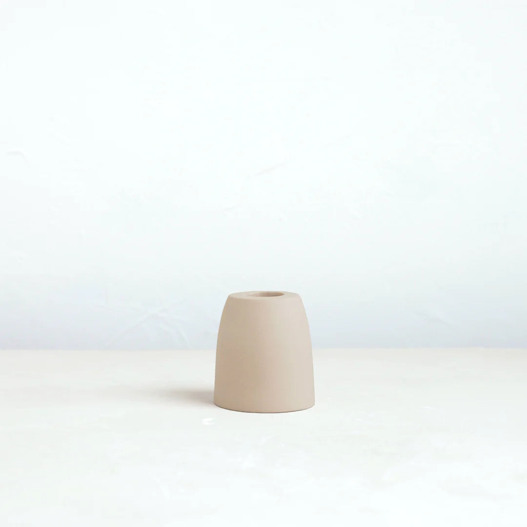 Ceramic Petite Cylinder Taper Holder in Sand
