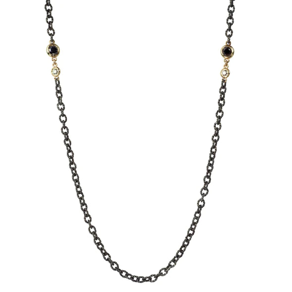 Charlie Chain in Blackened Sterling Silver and Yellow Gold