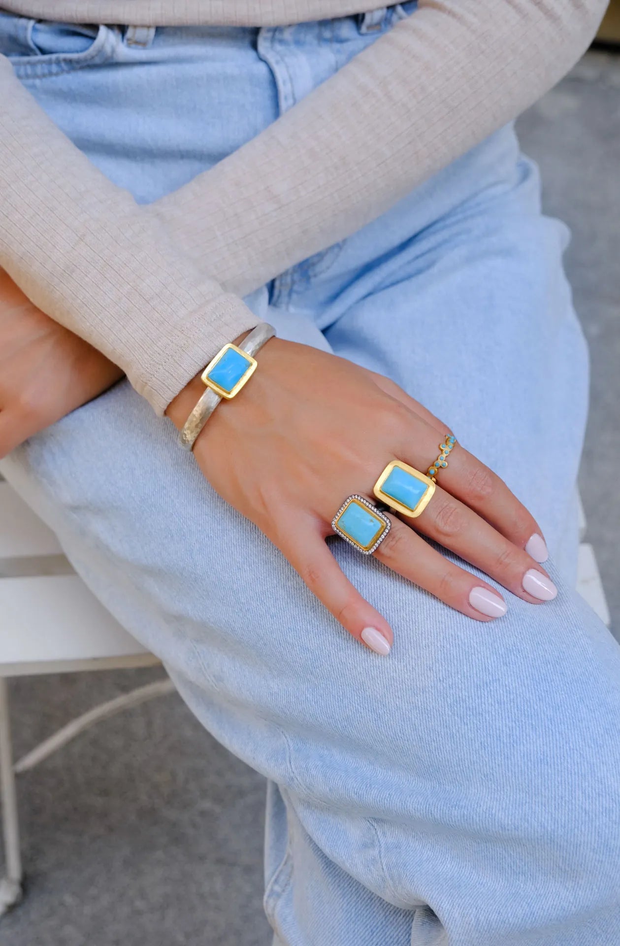 Dylan Turquoise Ring in Yellow Gold