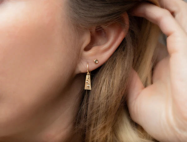 Cosmic Beam Earrings in Yellow Gold
