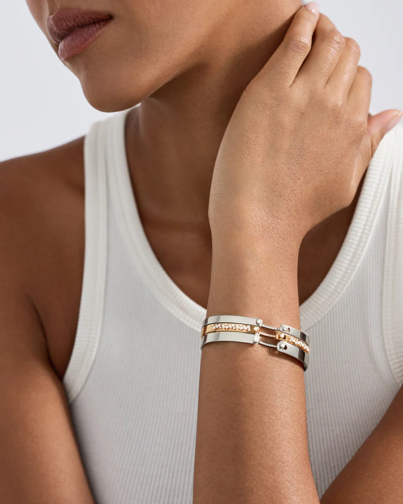 Business Meeting Mood Bangle in White Gold