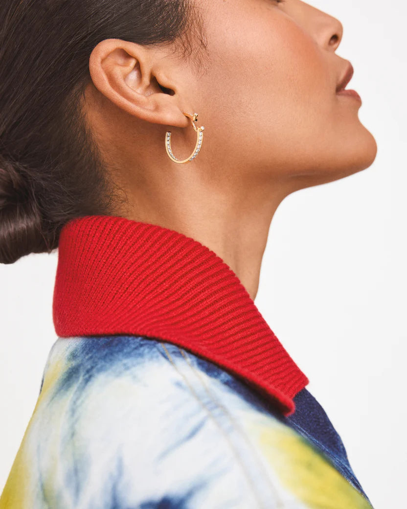 Eternity Tuxedo Mood Hoops in Rose Gold