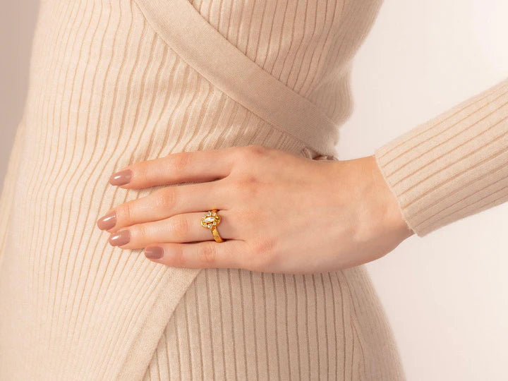 Elements Diamond Cocktail Ring in Yellow Gold