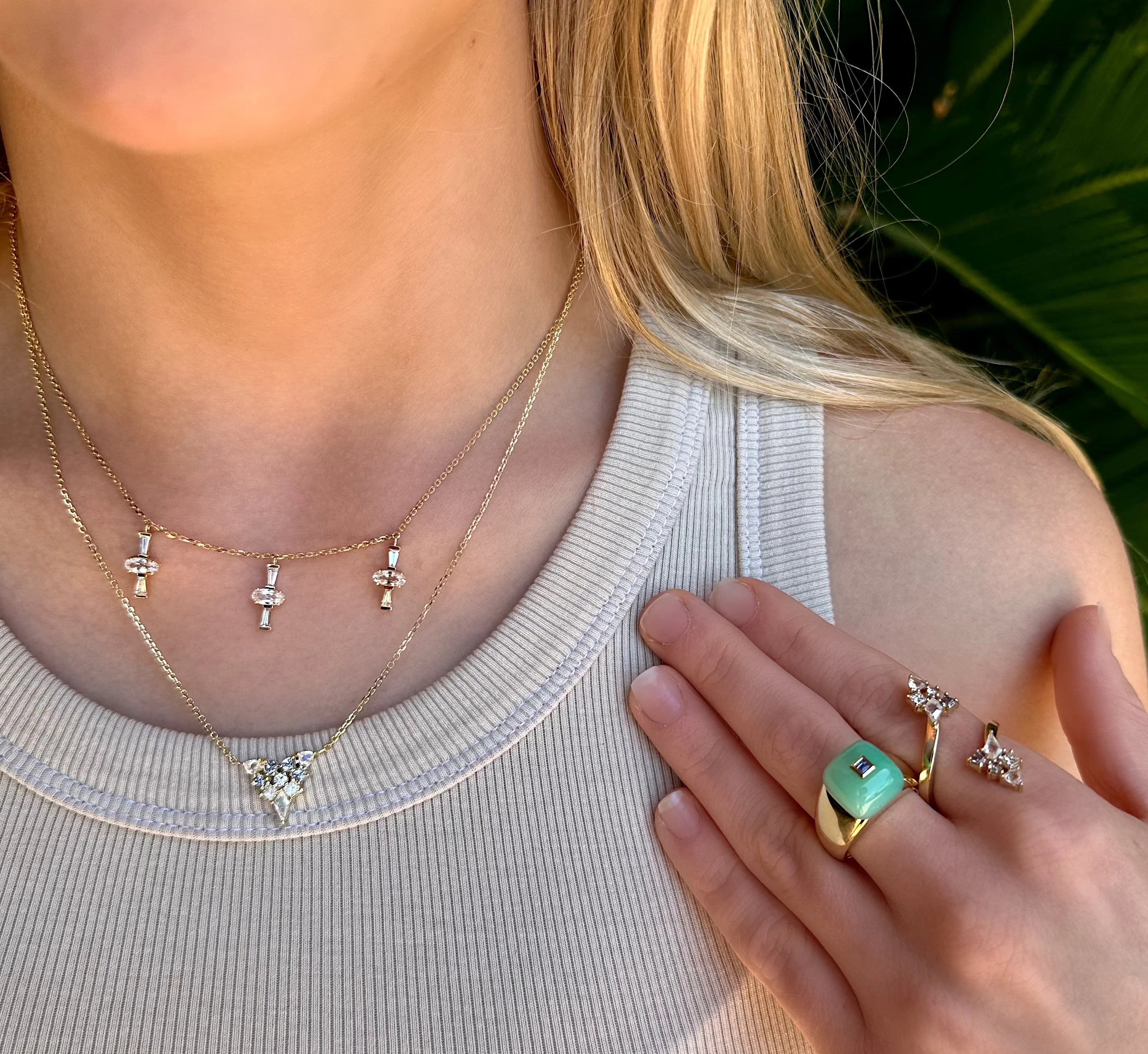 Dust Cluster Necklace in Yellow Gold