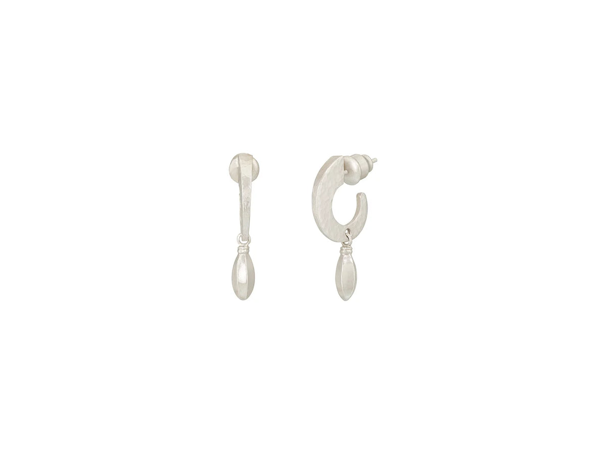 Dew Couture Silver Single Drop Earrings