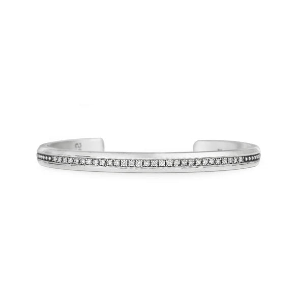 Gia Diamond Cuff in Vintage Sterling Silver
