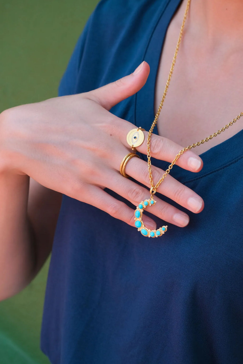 Hammered Stacking Band in Yellow Gold