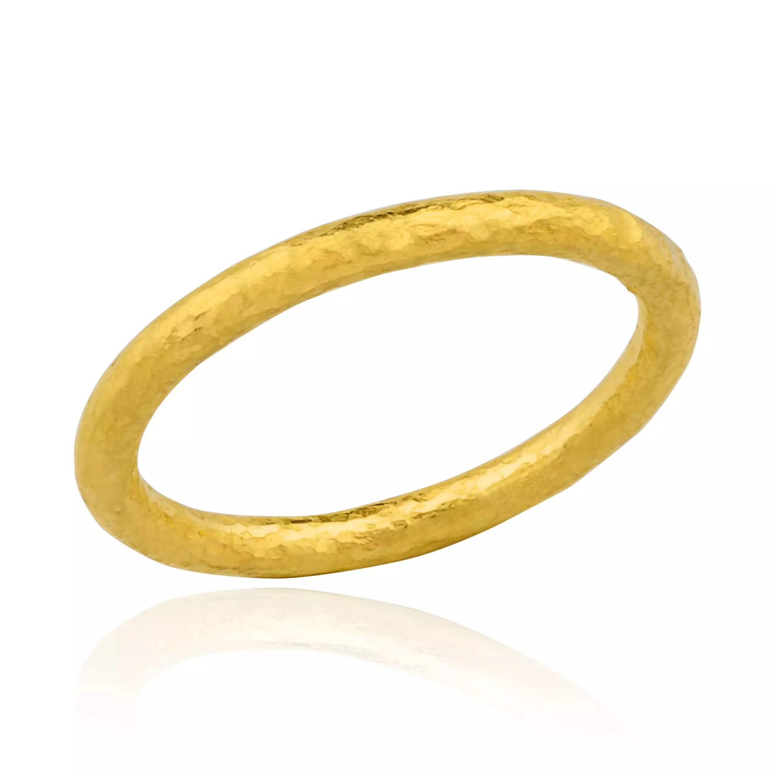 Hammered Stacking Band in Yellow Gold
