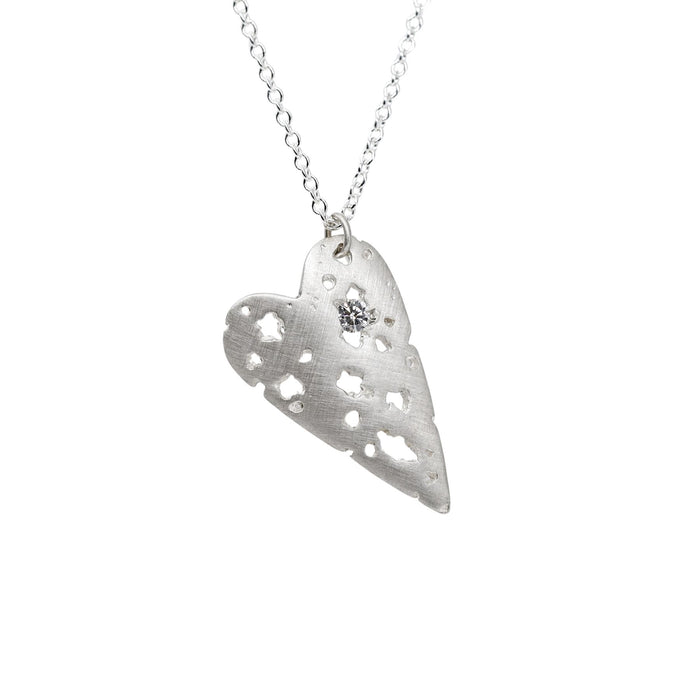 Shadow Heart Diamond Necklace in Sterling Silver