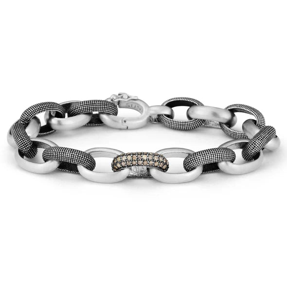 Julian Link Bracelet in Vintage Finish Sterling Silver