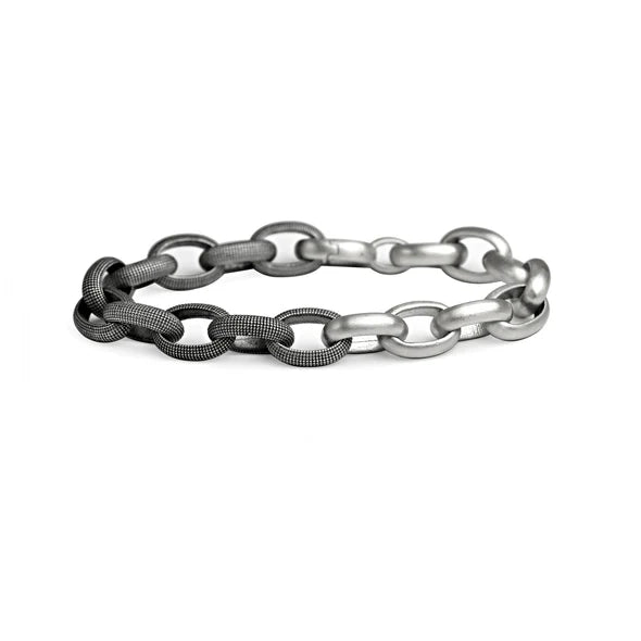Java Link Bracelet in Vintage Finish Sterling Silver