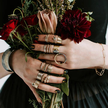 Champagne Black + Gold Channel Ring in Oxidized Argentium Silver and Yellow Gold