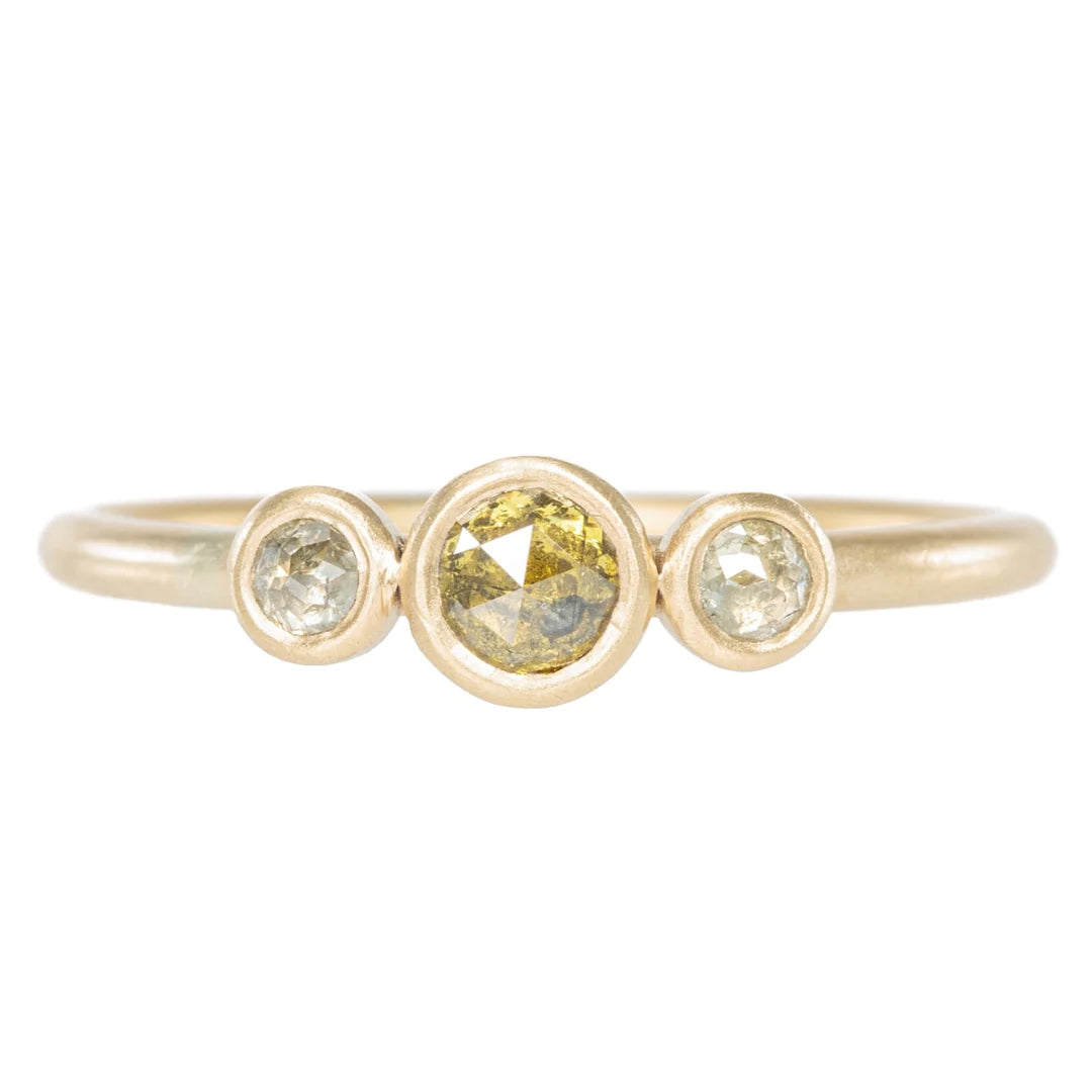 Petite Queen Bee Diamond Ring in Yellow Gold