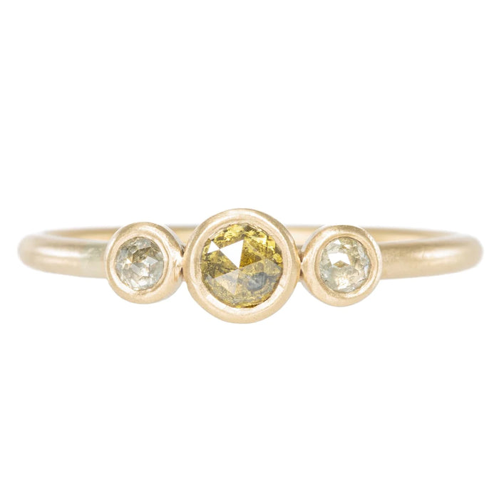 Petite Queen Bee Diamond Ring in Yellow Gold