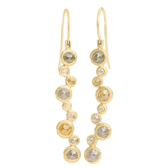 Diamond Bloom Earrings in Yellow Gold