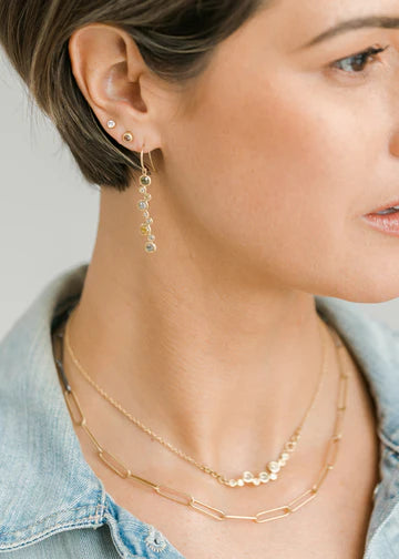 Diamond Bloom Earrings in Yellow Gold