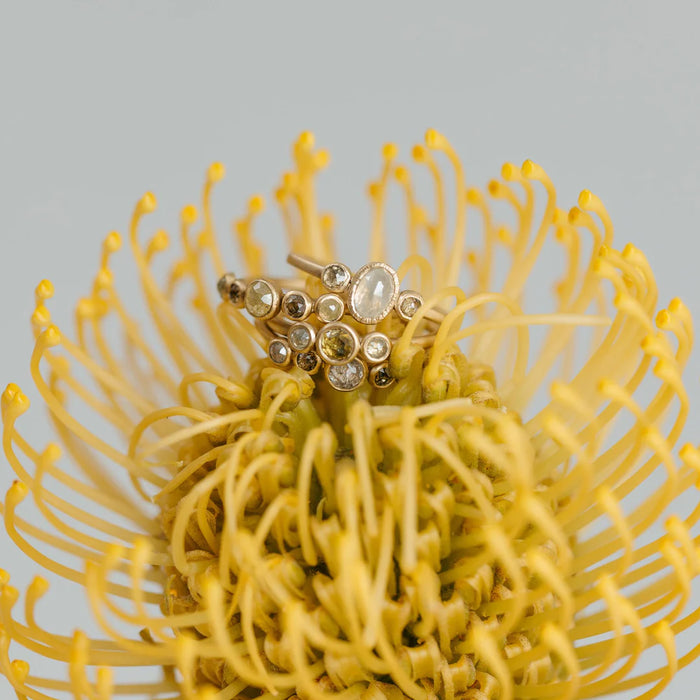 Petite Queen Bee Diamond Ring in Yellow Gold