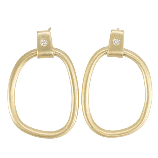 Carabiner Earrings in Yellow Gold