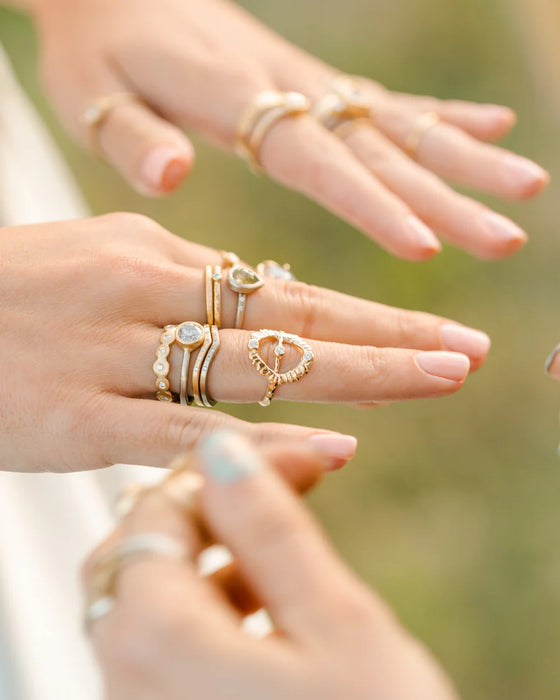 Golden Disc Eternity Ring in Yellow Gold