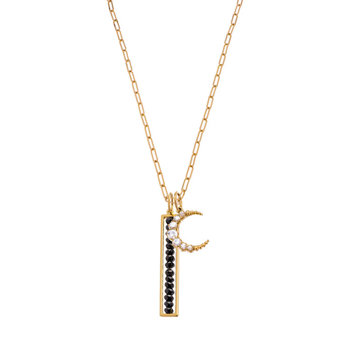 Crescent Small Diamond Necklace in Yellow Gold