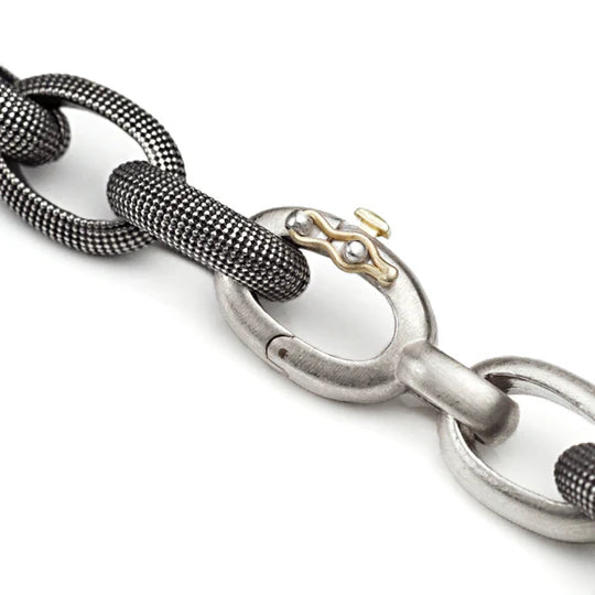 Java Link Bracelet in Vintage Finish Sterling Silver