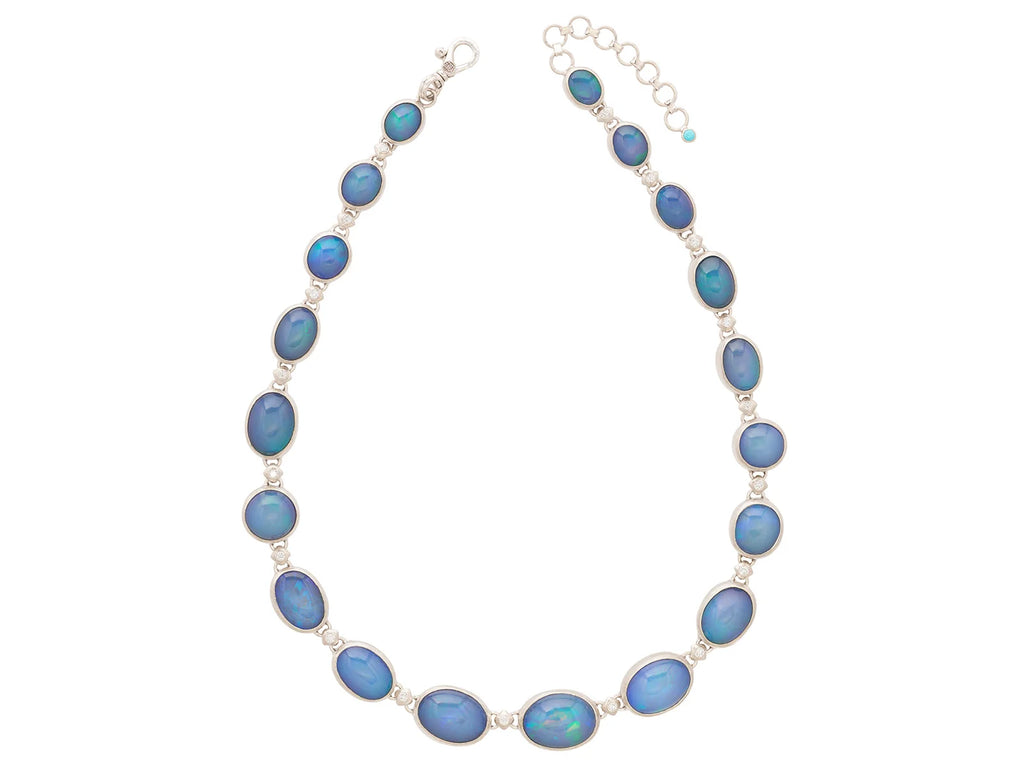 Rune One-of-a-Kind Opal Rivière Link Necklace in Couture Silver