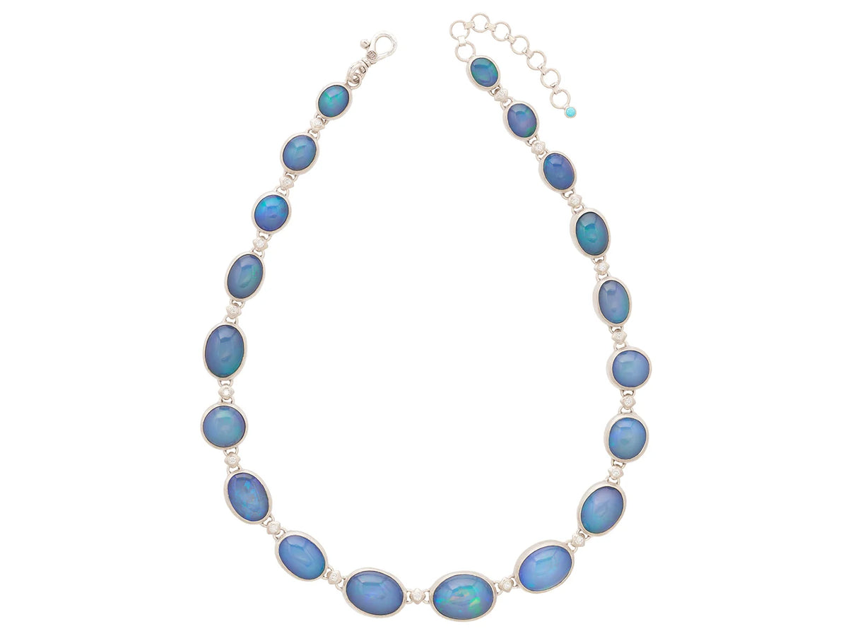 Rune One-of-a-Kind Opal Rivière Link Necklace in Couture Silver