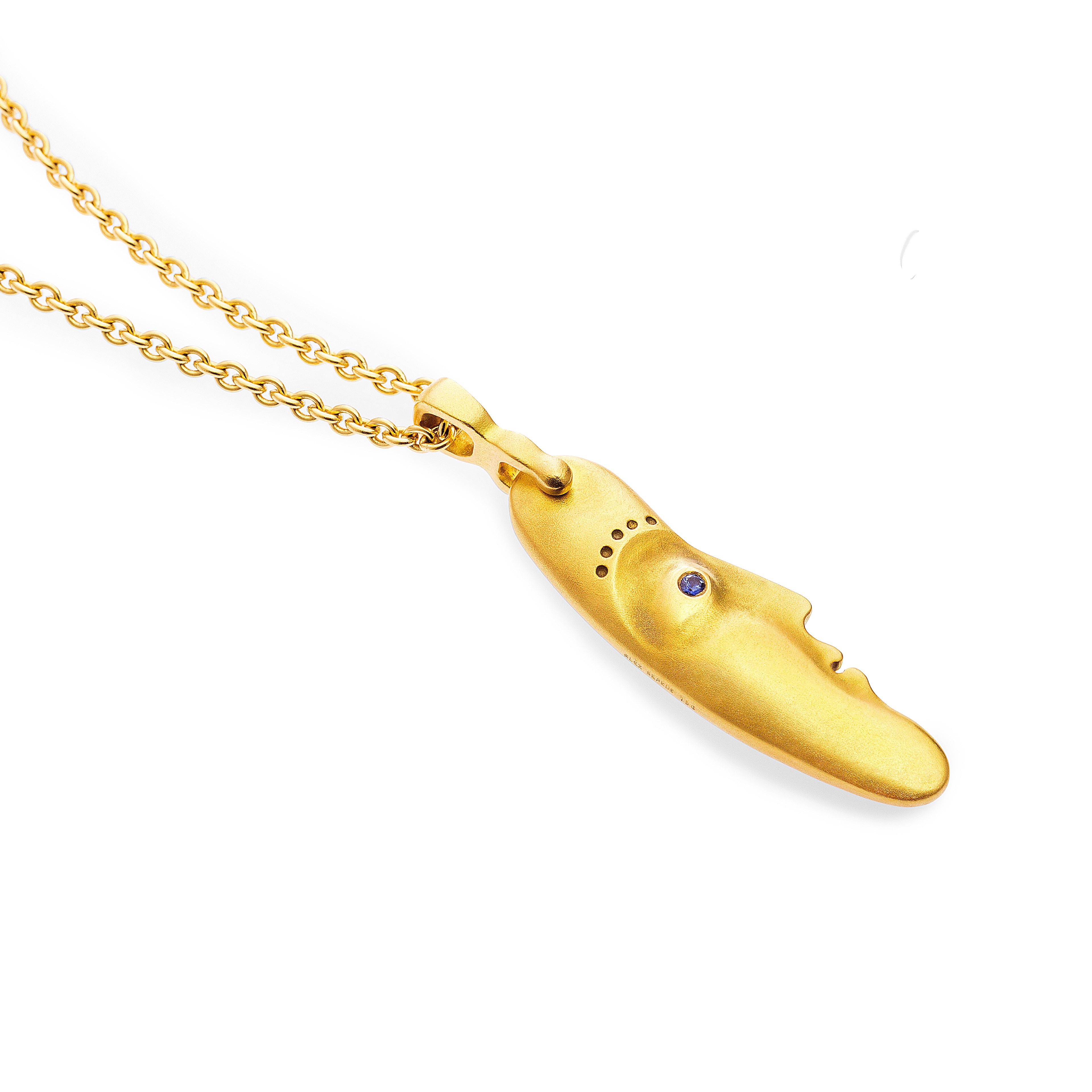The Big Sleep Face Shaped Pendant in Yellow Gold