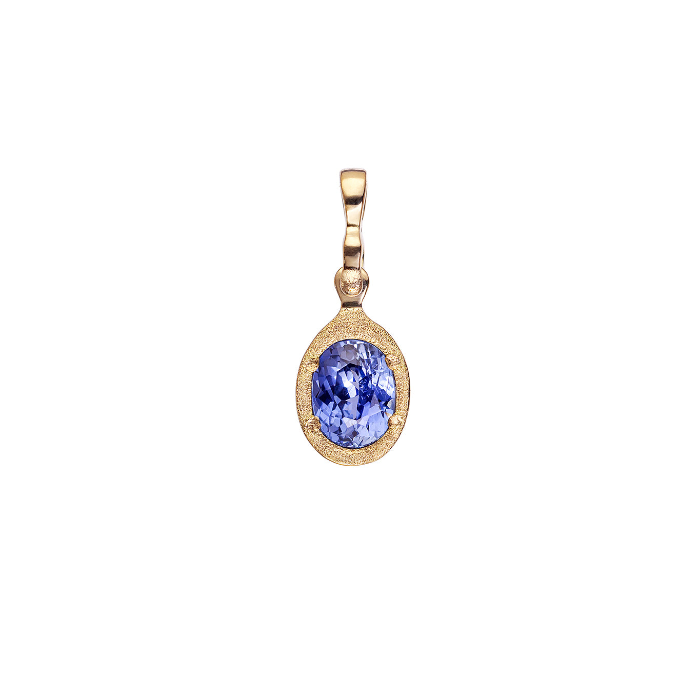 Blue Sapphire Pendant in Yellow Gold