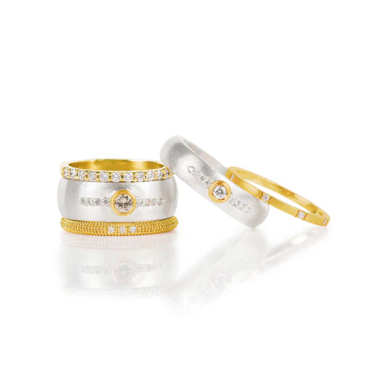 Mani Band in Sterling Silver and Yellow Gold