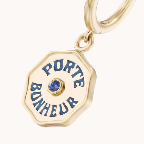 Blue Sapphire Wee PB Earrings in Yellow Gold