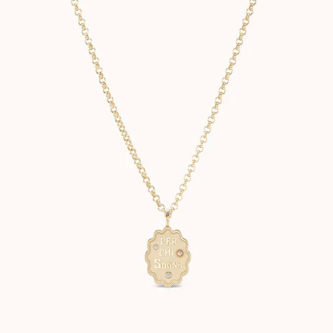 Per Chi Sogna Mini Oval Charm in Yellow Gold
