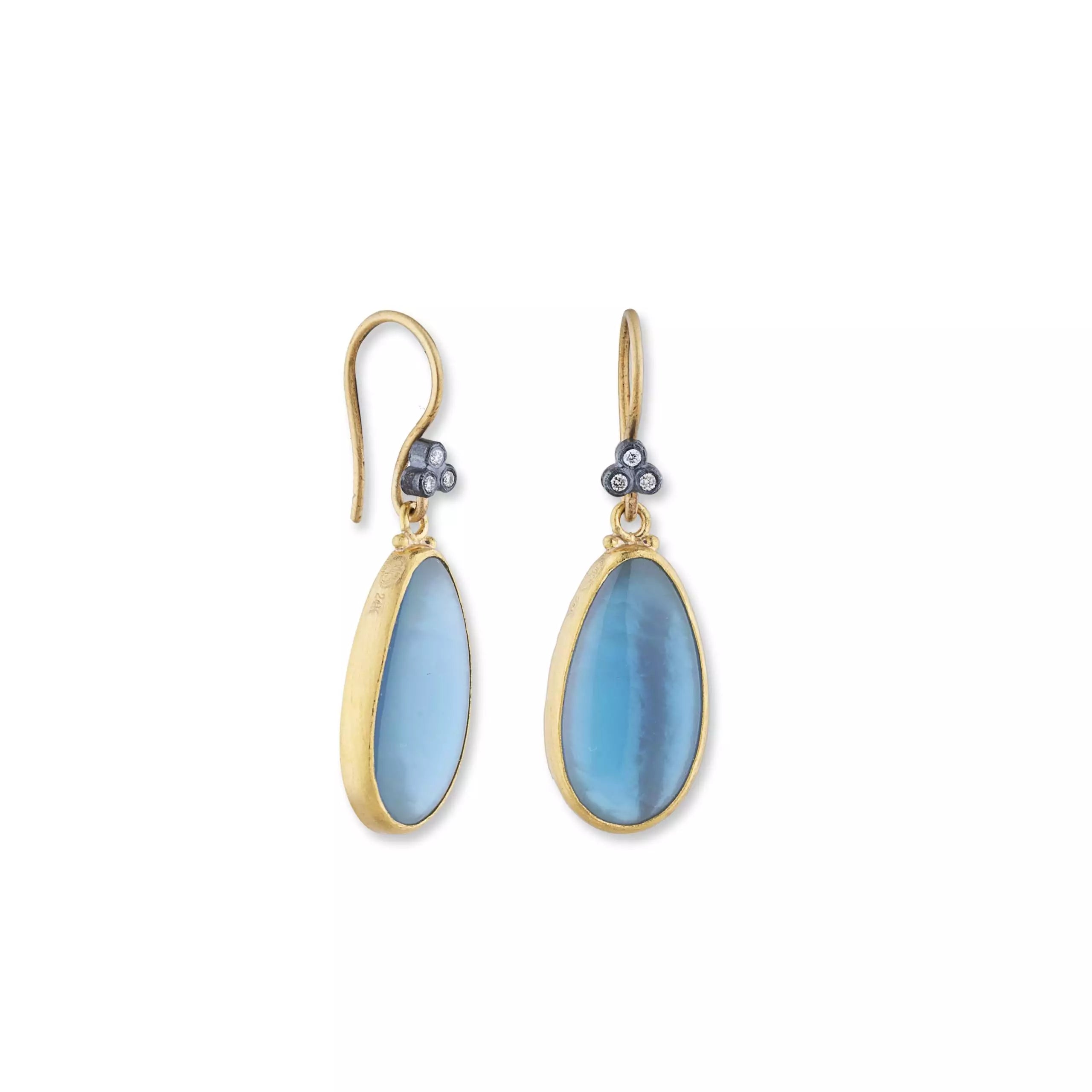 Mare Nostrum Earrings in Yellow Gold and Oxidized Sterling Silver