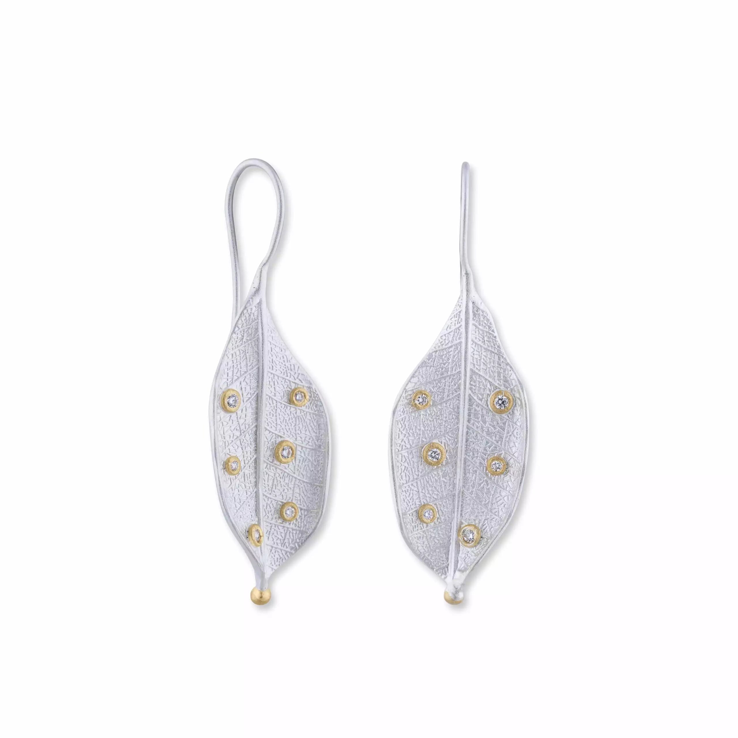 Machka Park Drop Earrings in Sterling Silver with Diamonds
