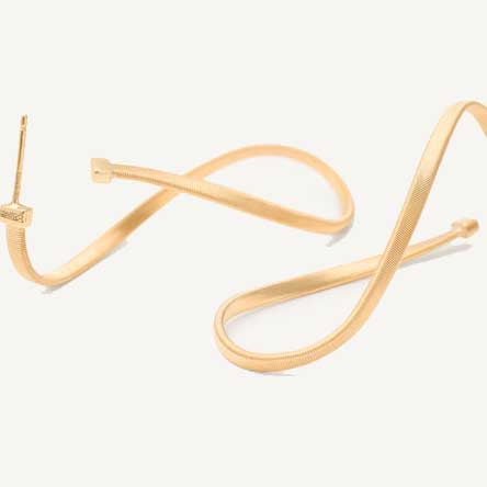 Marrakech Medium Twisted Infinity Hoops in Yellow Gold