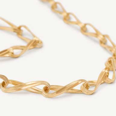 Marrakech Onde Twisted Double Coil Link Necklace in Yellow Gold