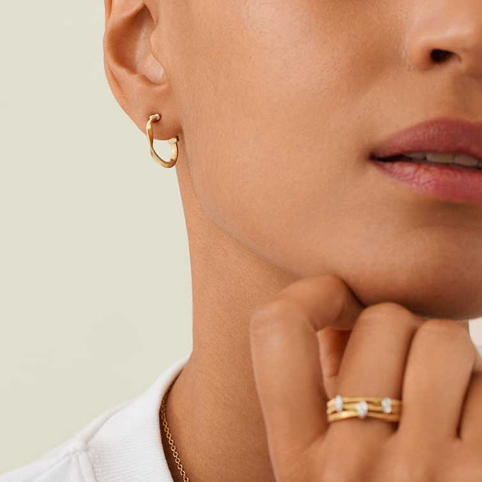 Marrakech Small Twisted Hoops in Yellow Gold