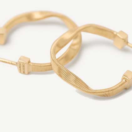 Marrakech Twisted Huggies in Yellow Gold