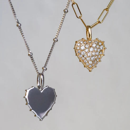Confetti Mini Heart White Diamond Pendant