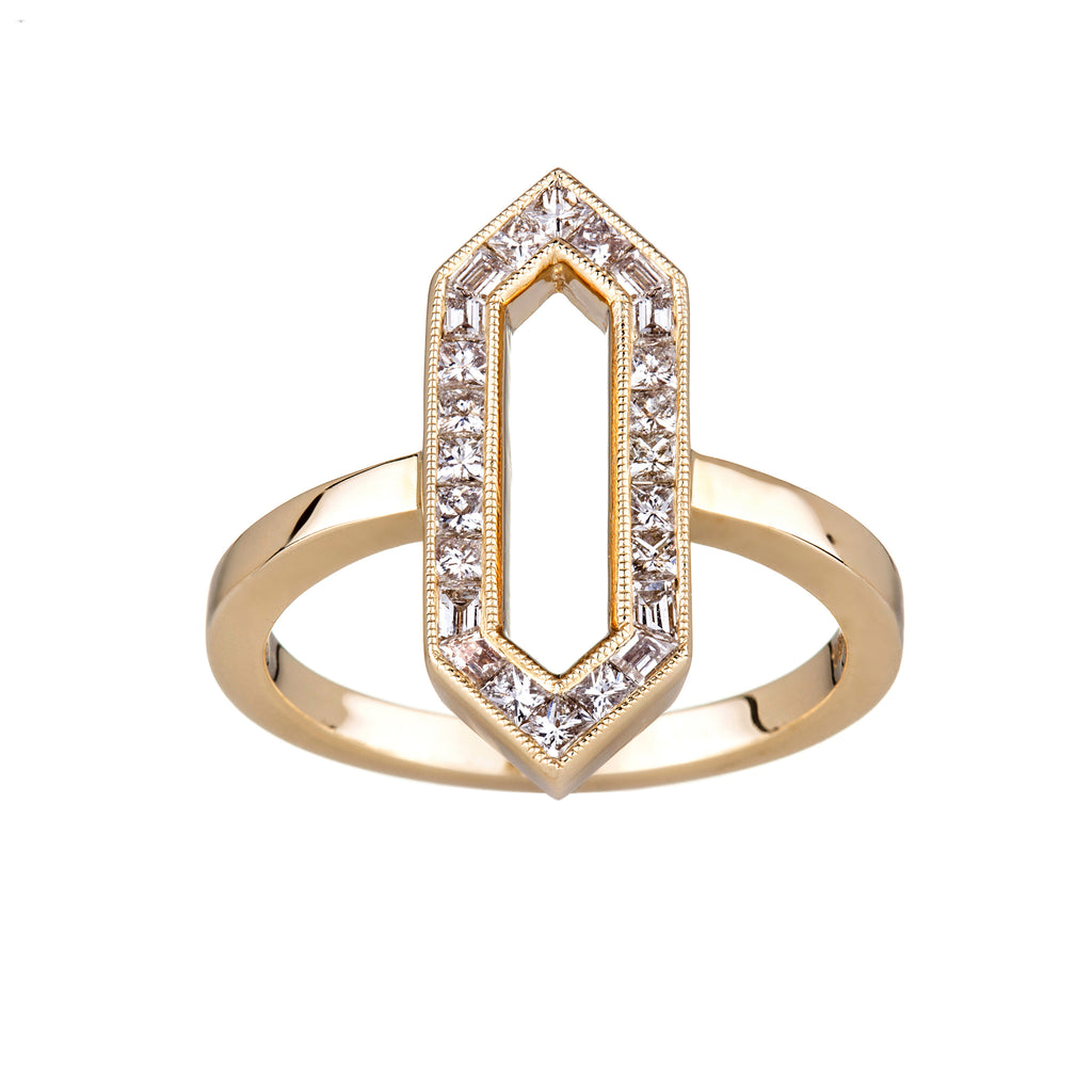 Kerri Princess Cut Diamond Yellow Gold Ring