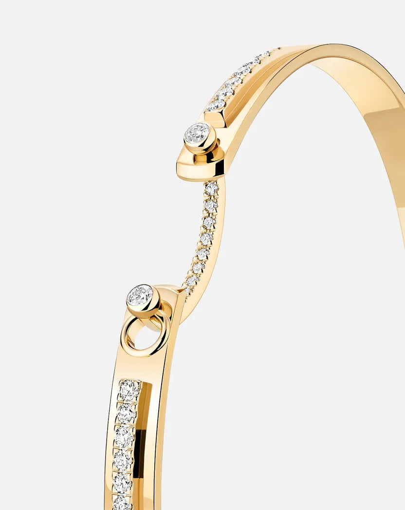 Tuxedo Mood Bangle in Yellow Gold