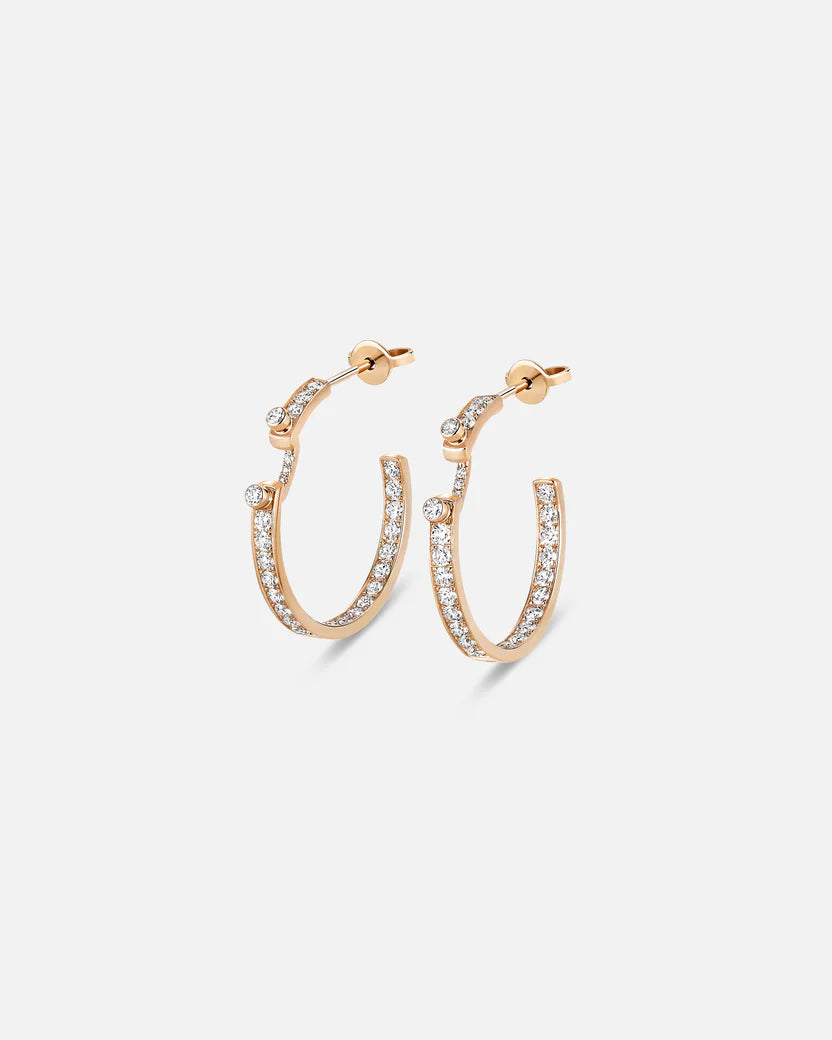 Eternity Tuxedo Mood Hoops in Rose Gold