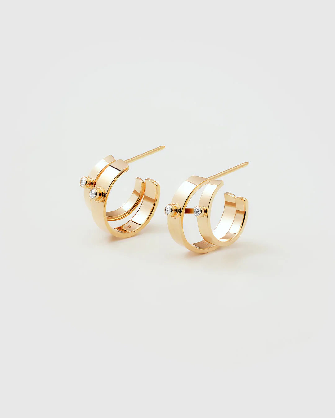 Monday Morning Double Hoops in Yellow Gold