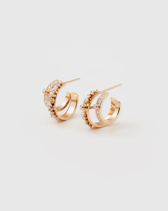 Under The Stars Tuxedo Hoops in Rose Gold