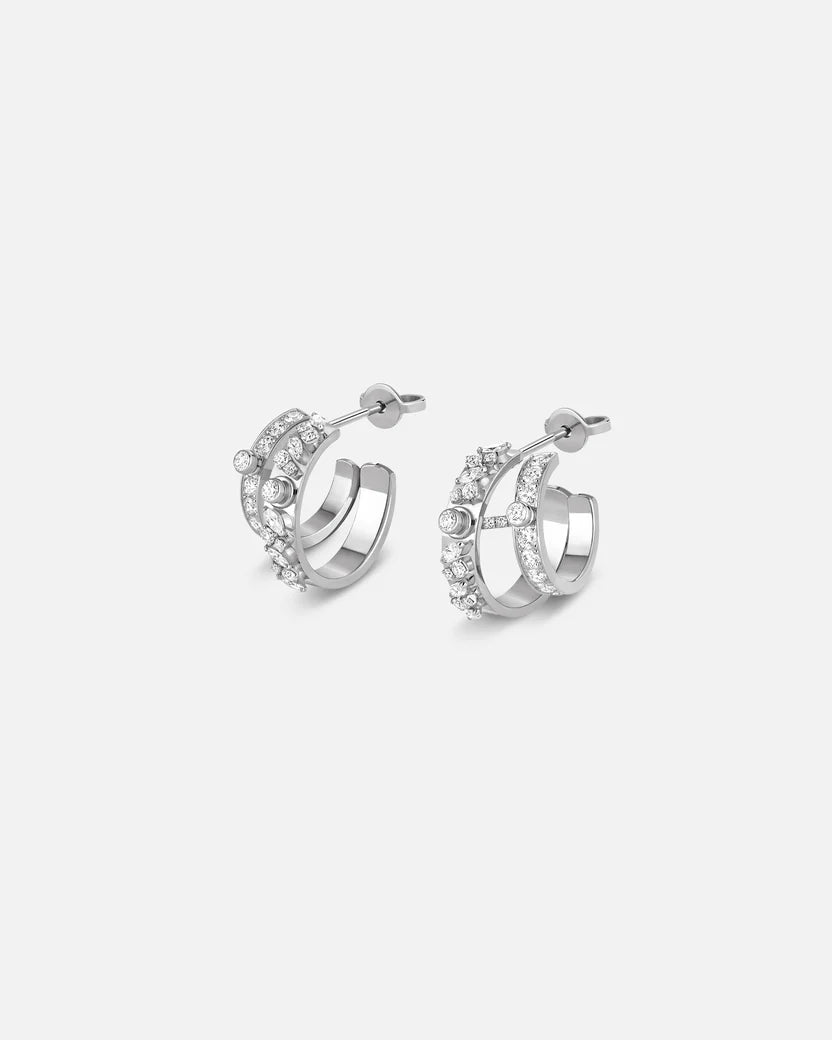 Under The Stars Mood Hoops in White Gold