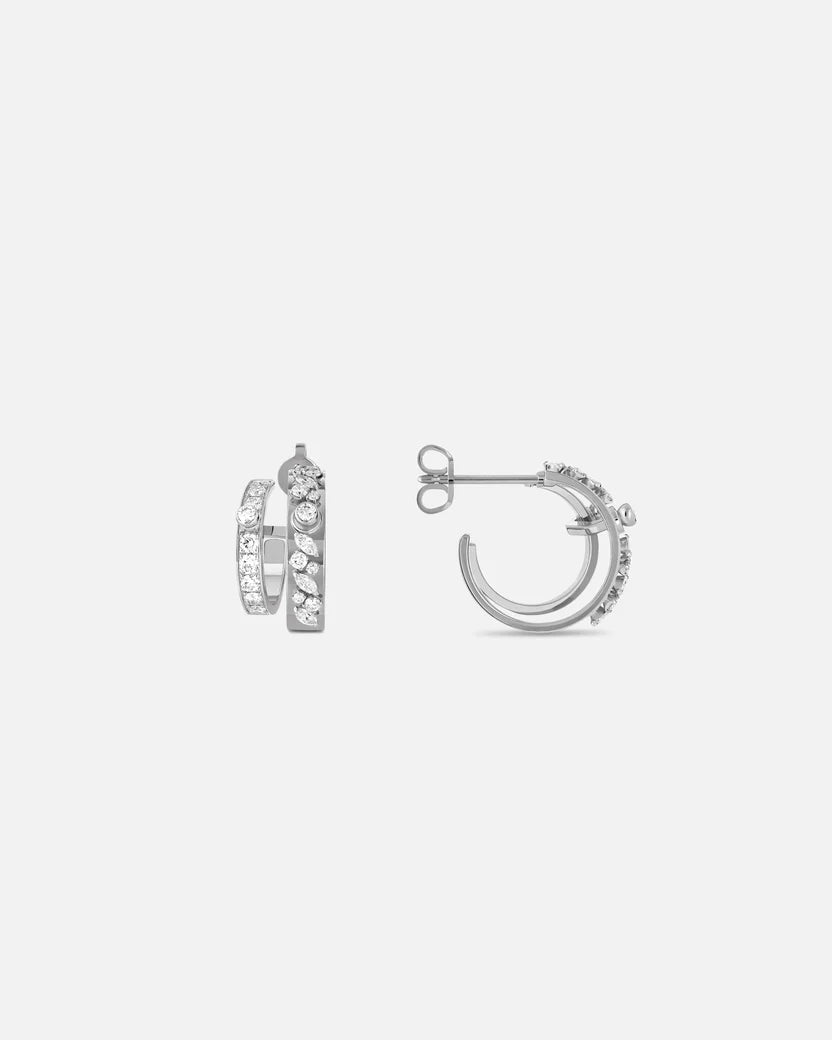 Under The Stars Mood Hoops in White Gold