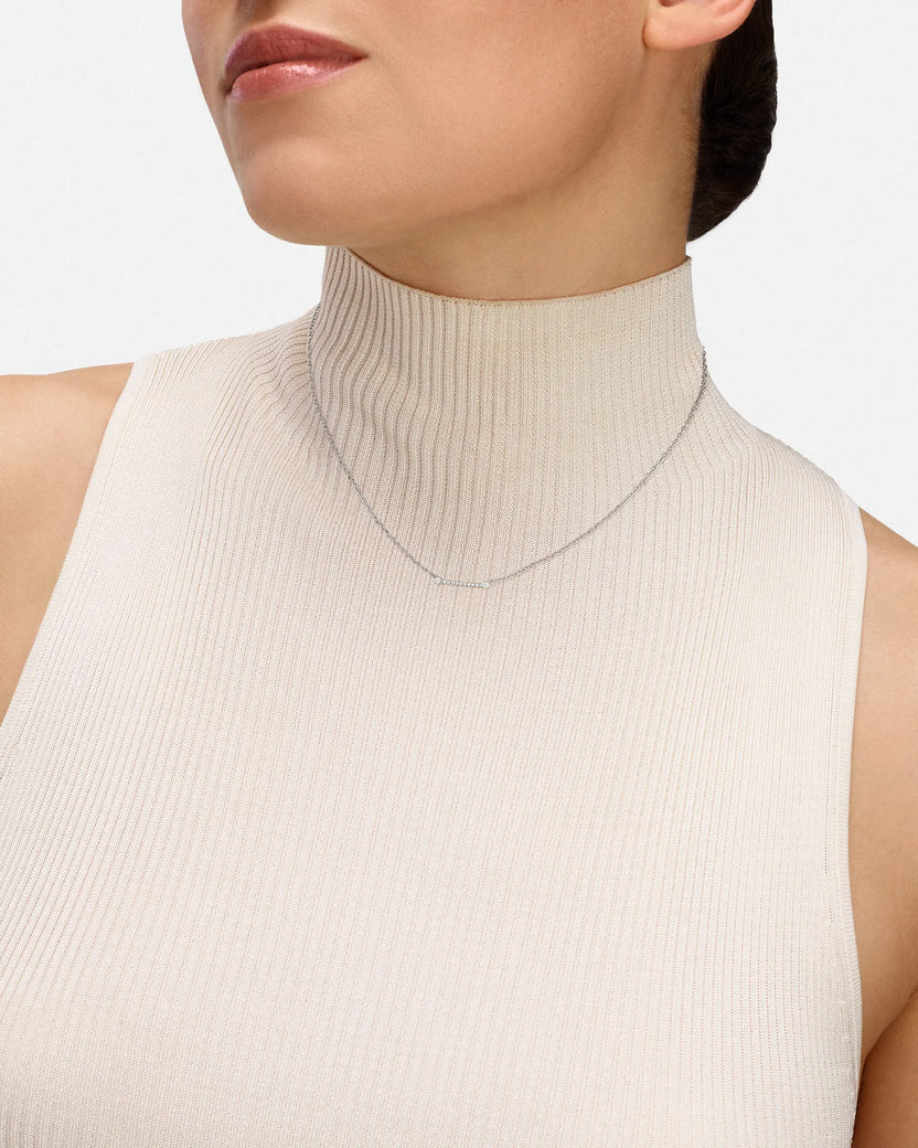 Business Meeting Mood Necklace in White Gold