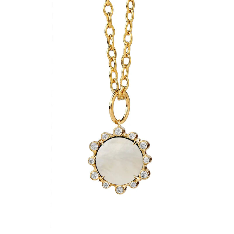 Mogul Mother of Pearl Pendant in Yellow Gold