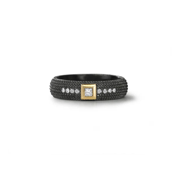 Nan Band in Black Rhodium Sterling Silver and Yellow Gold