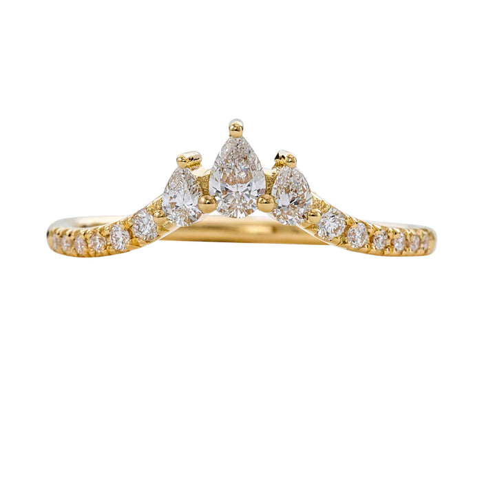 Nesting Diamond Ring with Three Pear Cut Diamonds